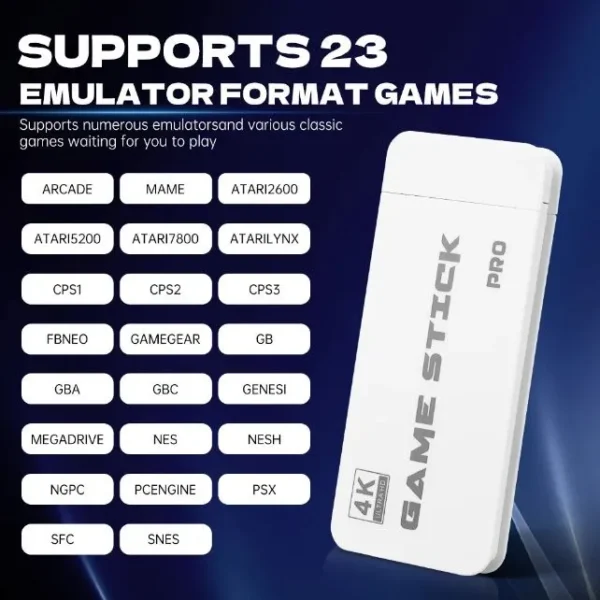 M15 Pro 4K Wireless Video Game Stick Console - 20000+ Games, 64GB, 20+ Emulators