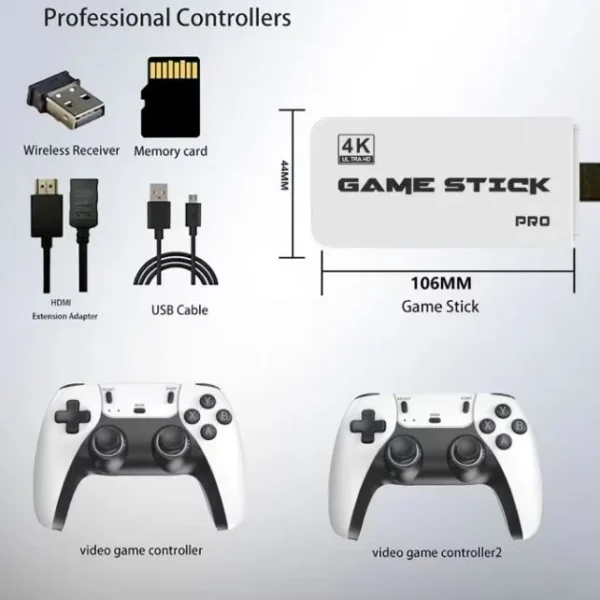 M15 Pro 4K Wireless Video Game Stick Console - 20000+ Games, 64GB, 20+ Emulators
