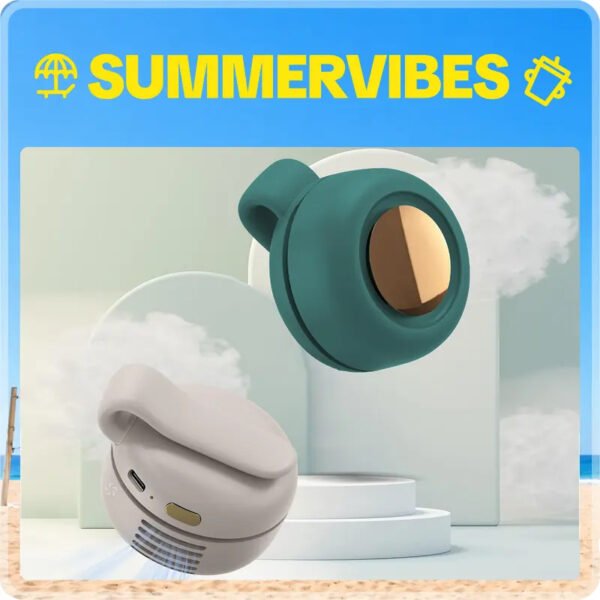 Mini Clip Fan Hanging Waist Neck Fan Girl Electric Air Cooling Fan 900mah USB Leafless Fan 3 Speeds For Outdoor Camping Fishing