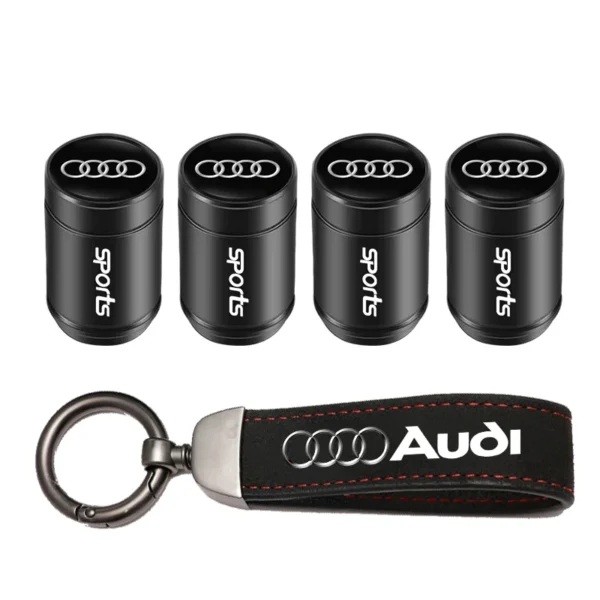 Audi Car Tire Wheel Valve Caps Cover/Car Key Chain Ring Keychain For Audi Sline A1 A2 A3 A4 A5 A6 A7 A8 Q1 Q2 Q3 Q4 Q5 Q6 Q7 Q8