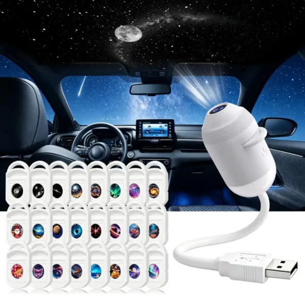 USB Starry Sky Projector Lamp with Clear Image Adjustable Brightness Touch Control 2-in-1 Night Light And Star Projector