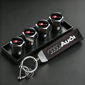 Audi Car Tire Wheel Valve Caps Cover/Car Key Chain Ring Keychain For Audi Sline A1 A2 A3 A4 A5 A6 A7 A8 Q1 Q2 Q3 Q4 Q5 Q6 Q7 Q8