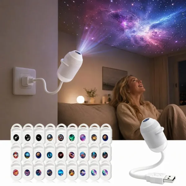 USB Starry Sky Projector Lamp with Clear Image Adjustable Brightness Touch Control 2-in-1 Night Light And Star Projector