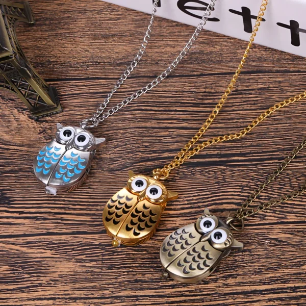 Owl Retro Creative Pocket Watch, Couple Flip-Top Hanging Watch, Unisex Creative Hanging Pocket Watch, Holiday Gift