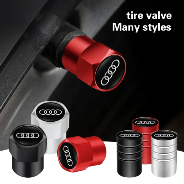 Audi Car Tire Wheel Valve Caps Cover/Car Key Chain Ring Keychain For Audi Sline A1 A2 A3 A4 A5 A6 A7 A8 Q1 Q2 Q3 Q4 Q5 Q6 Q7 Q8