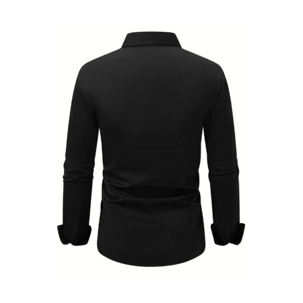 Men's Shirt Business Button Down Shirt Summer Solid Color Long Sleeve Lapel Vacation Shirt Fashion Temperament Casual Tops