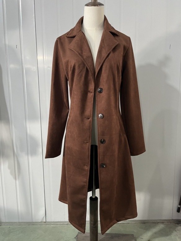 Women's Long Trench Coat Casual Loose Fit Fall Winter Outerwear Jacket For Daily Wear Clothing