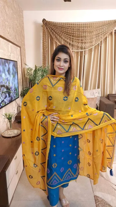 Cotton Unstitched Screen Print Three Pics for Woman - 3 Piece Dress - Suitable for All Seasons - Perfect Casual Wear